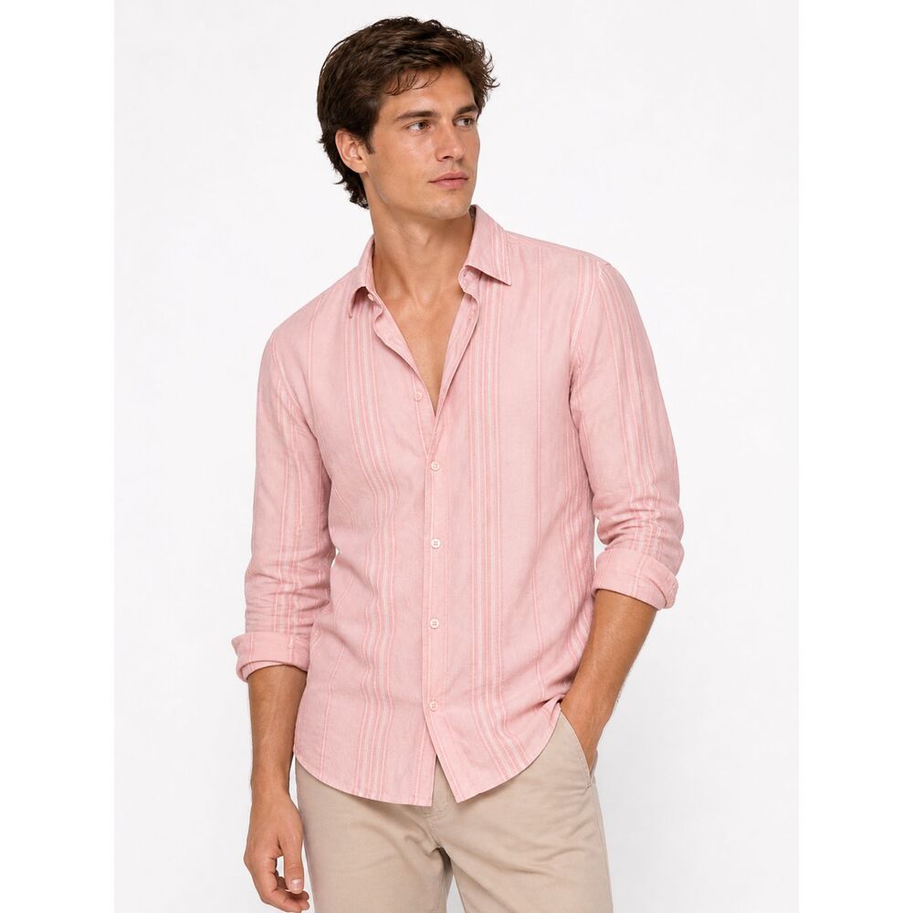 Armani Exchange Button Down Shirt Women M Pink Long Sleeve Vintage Collared Top